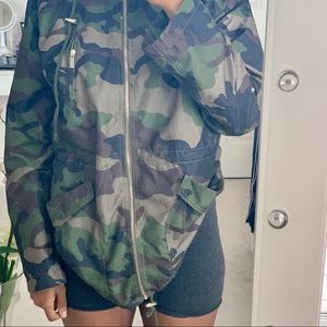 green camo long windbreaker!